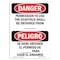 Signmission OSHA Danger, Permission To Use Scaffold Bilingual, 10in X 7in Alum, 7" W, 10" L, Bilingual Spanish OS-DS-A-710-VS-1684 - alternate 1